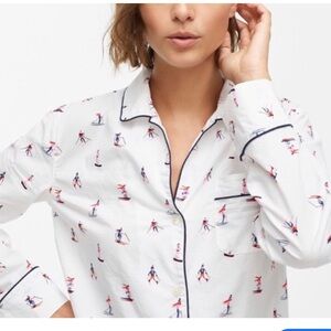 J.CREW Pajama Top with Skier Print